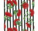 Red Blossom on White Background With Stripes